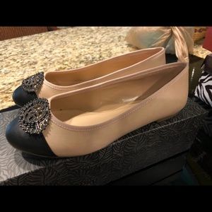 Brand New Blush/Black Flat Dress Shoes Sz7